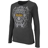 NFL Women's Pittsburgh Steelers Coin Toss Long Sleeve Crew Neck Overrdyed Tee