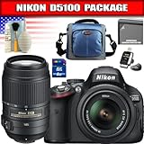 Nikon D5100 16.2MP Digital SLR Camera with 18-55mm f/3.5-5.6G AF-S DX VR Ni ....
