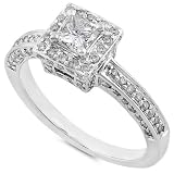 1 carat Princess Cut Diamond Engagement Ring in 14k White Gold