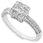 1 carat Princess Cut Diamond Engagement Ring in 14k White Gold
