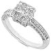 Jewelry : 1.00ctw Princess Cut Diamond Engagement Ring in 14k White Gold