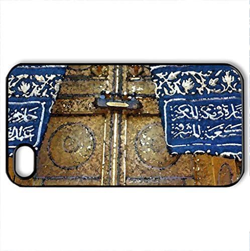 Kaba Door In Mekkah - Case Cover for iPhone 4 and 4s (Religious Series, Watercolor style, Black)