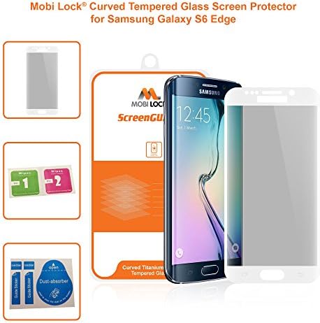 Samsung Galaxy S6 Edge White Edge Curved Titanium Alloy Ultra Thin (0.26 mm) Tempered Glass Screen Protector (Pack of 1) - by Mobi Lock