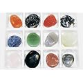 Heilstein Starterset 12 St�ck flache Edelsteine einzeln benannt