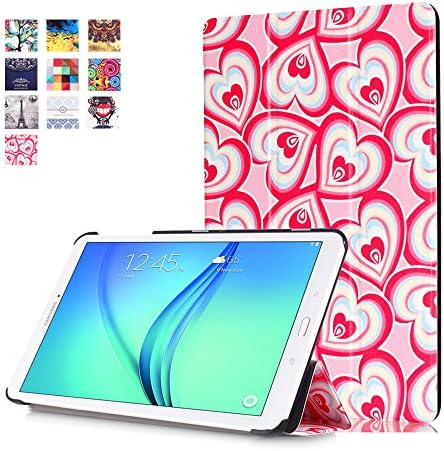 Galaxy Tab E 9.6 Case, WITCASE Samsung Galaxy Tab E 9.6 inch Case Cover Accessories - PU Leather Stand Folio Case Cover For Samsung Galaxy Tab E 9.6 Inch Tablet (2015 Released), Hearts