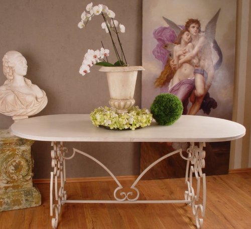 GIGANTISCHER GARTENTISCH IM ANTIK STIL SHABBY WEISS PALAZZO EXCLUSIV