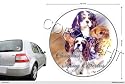Autocollant Chien circulaire 10 Cm Cavalier-King-Charles