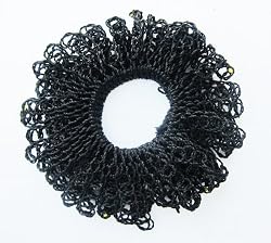 Handmade Scrunchie - Classic Black (Crocheted Loops)