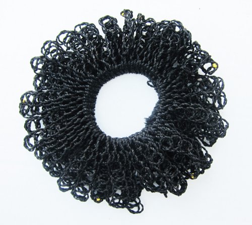 Handmade Scrunchie - Classic Black (Crocheted Loops)