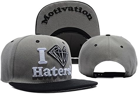 Grey Black DGK X Diamond Supply Co. I Heart Haters 100% Cotton Adjustable Snapback Cap Hat Cap