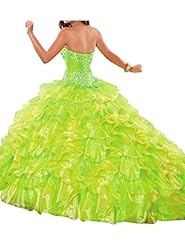   Lace-Up Crystals Crystal Organza Natural   Waistline  Ball Gown Prom Dress/Quinceanera Dress  With Ruffles