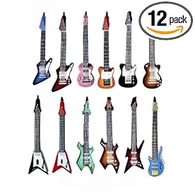 Inkology Rock Star Guitar Ballpoint Pens, Black Ink, 12 Count (631-2)