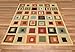 NEW Squares Ivory Modern Design Rubber backed durable Area Rug Carpet 3x5