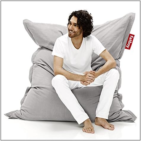 Fatboy The Original Stonewashed Bean Bag Lounger by Fatboy USA, color = Silvergrey