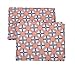 Bacati Olivia Tribal Crib/Toddler Bed Fitted Sheets Cotton Percale 2 Piece, Coral/Navy