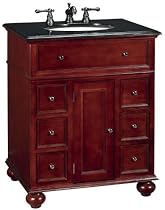 Hampton Bay 28"w Single Sink Cabinet Vanity With Black Granite Top