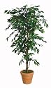 Artificial Silk Fat Ficus Tree - 90cm, Two Tone Green