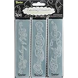 Darice 1217-78 Embossing Folder, Phrases Border Design, 3-Pack