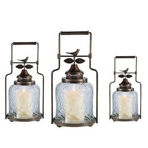 Bird Nested Lanterns - Clear (Set of 3)