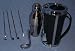 7 Piece Country Club Bar Set -- Silver Golf Martini Shaker with Club Bottle Opener and More