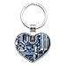 Blue Computer Motherboard Processor CPU Heart Love Metal Keychain Key Chain Ring