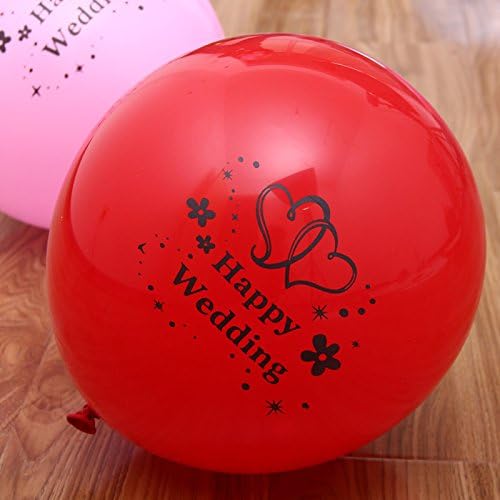 Stuffwholesale "Happy Wedding " Printed 12 inch Balloon Red and Pink
