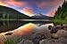 Sunset at Trillium Lake with Mount Hood - 24"W x 16"H - Peel and Stick Wall Decal by Wallmonkeys
