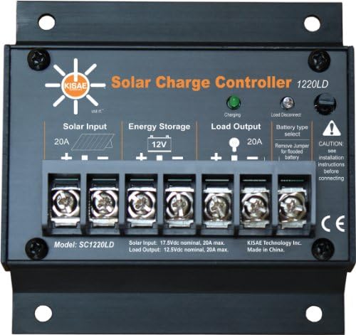KISAE TechnologySC1220LD 20 Amp Solar Charge Controller with Load Disconnect