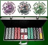 Authentic Grip Chip Ben Franklin Poker Chip Set. 500 Poker Chips with Laser Graphics. 14 Gram Heavy Weight Poker Chips