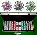 Authentic Grip Chip Ben Franklin Poker Chip Set. 500 Poker Chips With Laser Graphics....