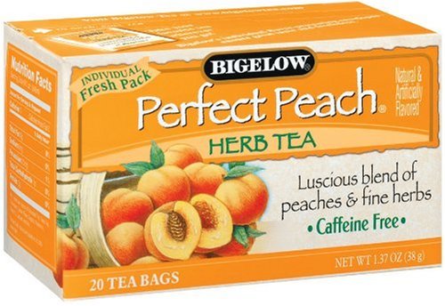 Bigelow Perfect Peach Herbal Tea, 20-Count Boxes 