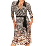Blue Banana - Border Print Collared Wrap Dress