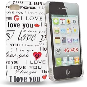 Accessory Master- ' I love you' la conception hard Housse pour apple iphone 4s