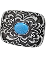 Buckle Rage Womens Native American Western Turquoise Stone Belt Buckle Silver