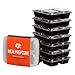 Meal Prep Zone 3 Compartment Food Storage Containers with Lids, Set of 7