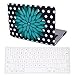 HDE Plastic Hard Case and Keyboard Cover for MacBook Pro 13 (Non Retina) Snap On Protective Hard Shell Polka Dot Teal Flower Design Fits Old Macbook Pro 13 Inch Model A1278 with CD Drive