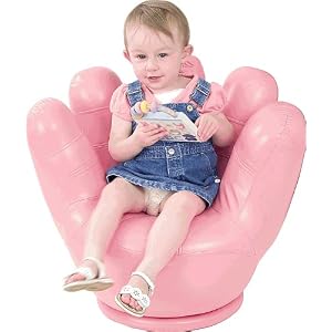 Kids Chair and Seating - Pink Vinyl Kid's Baseball Glove Swivel Lounge Chair -... by 