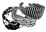 L. Erickson USA Scarf Headband - Black/White 100% Silk Print