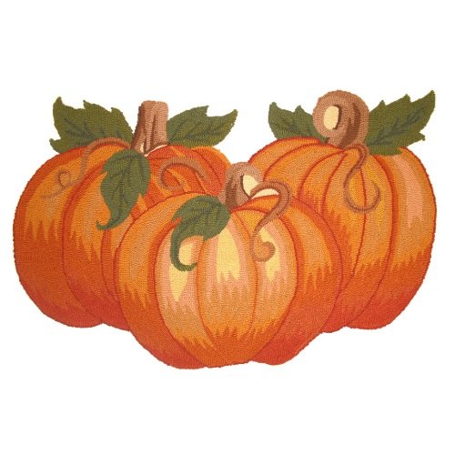 Homefires Accents Pumpkin Patch Indoor Rug, 22-Inch by 36-Inch