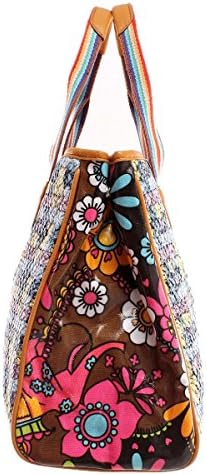 Women's Blue Pattern Cross Accent Tote Bag