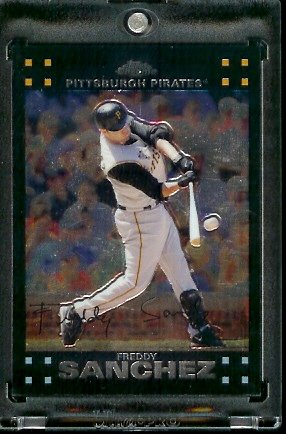 2007 Topps Chrome #67 Freddy Sanchez Pittsburgh Pirates Baseball Card - Mint Condition - Shipped In Protective Display Case !