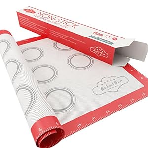 Silicone Baking Mat With Measurements | Professional German Grade and Certified FDA Safe | Reusable Non-Stick Surface | Half Sheet 16-1/2