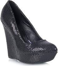 Qupid Pulse-12 Sequin Wedge Heel