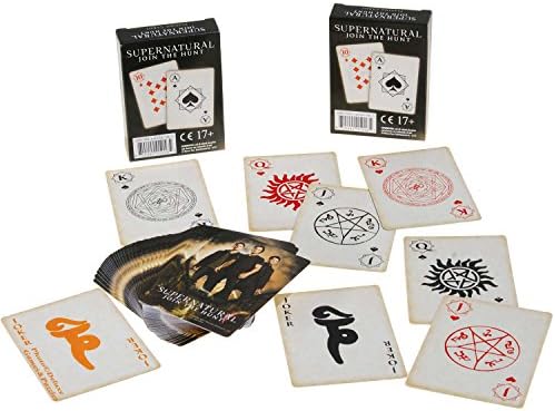 Supernatural Playing Cards (Join the Hunt) _ Bundle of 2 Identical Decks _ Bonus 2 Purple Velveteen Drawstring Storage Pouches _ Bundle