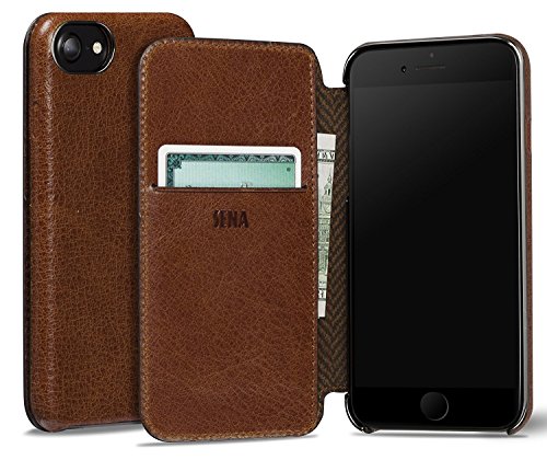 Sena Cases Premium Leather Ultra Thin Wallet Book Cover for The iPhone 8/7 / 6 / 6s (Cognac)