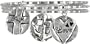 3-Piece Love Faith Hope Hammered Silvertone Bangle Charm Bracelet Set Fashion Jewelry