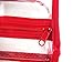 Rough Enough Vintage Clear Transparent Pencil Comestic Pouch Holder Case (Red)
