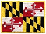 Maryland State Flag Embroidered Patch Iron-On MD Emblem