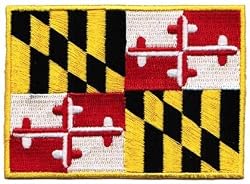 Maryland State Flag Embroidered Patch Iron-On MD Emblem