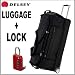 Delsey 30 Inch Ebony Black Rolling Duffel + Wordlock TSA Approved Combination Luggage Lock Uses Words Not Numbers in Red - Delsey ADEL51228EBK1